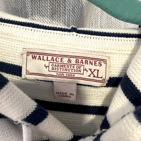 Navy Striped Heavyweight Hooded Sweater - Picture 2 of 7